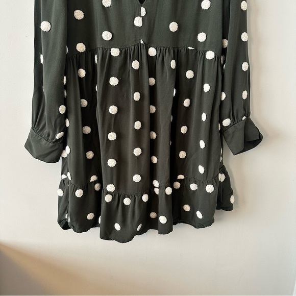 Zara Long Sleeve Polka Dot Appliqué Mini Dress (Size: Medium) - Picture 8 of 10